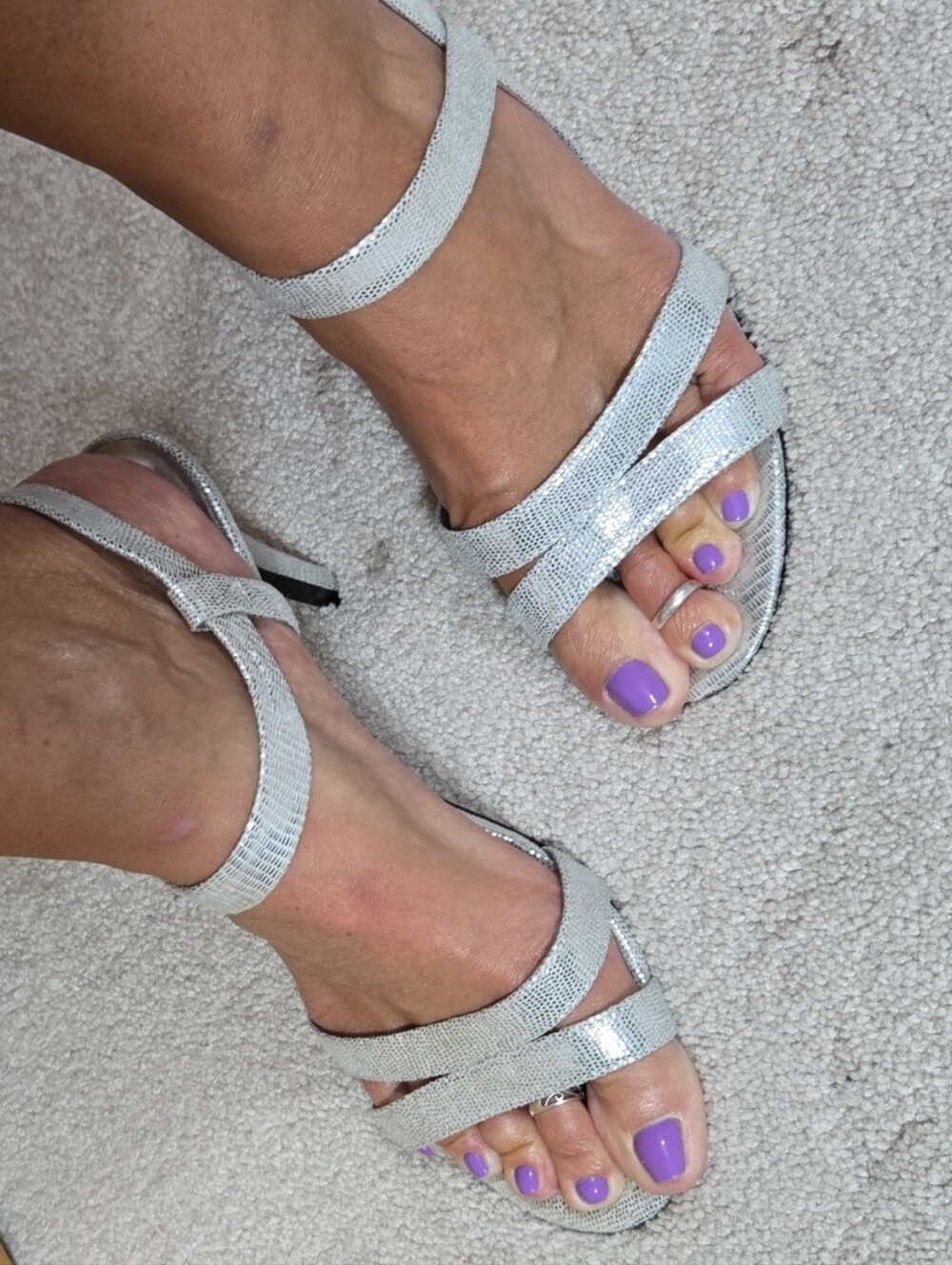 Kelly & Katie Silver Strappy Heeled Sandals